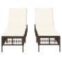 Tumbonas con cojines 2 unidades ratán sintético marrón de , Tumbonas - Ref: Foro24-3261597, Precio: 283,42 €, Descuento: %