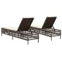 Tumbonas con cojines 2 unidades ratán sintético marrón de , Tumbonas - Ref: Foro24-3261597, Precio: 283,42 €, Descuento: %