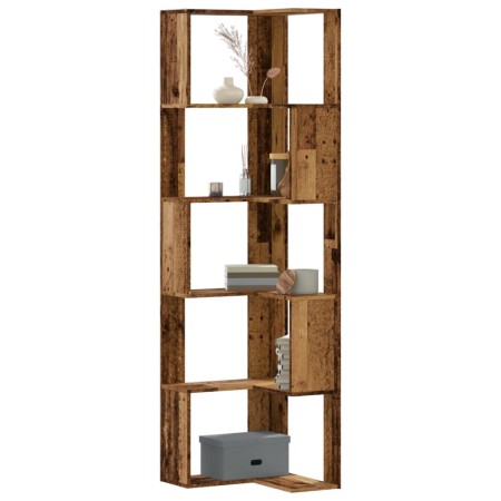 Estantería de esquina 5 niveles madera envejecida 50x50x179 cm de , Librerías y estanterías - Ref: Foro24-852589, Precio: 82,...