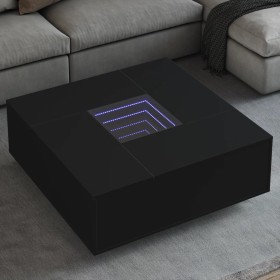 Mesa de centro con LED Infinity negra 100x100x40 cm de , Mesas de centro - Ref: Foro24-3284043, Precio: 233,99 €, Descuento: %