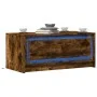 Mesa de centro con luces LED madera de ingeniería roble ahumado de , Mesas de centro - Ref: Foro24-851988, Precio: 91,94 €, D...