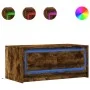 Mesa de centro con luces LED madera de ingeniería roble ahumado de , Mesas de centro - Ref: Foro24-851988, Precio: 91,94 €, D...