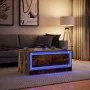 Mesa de centro con luces LED madera de ingeniería roble ahumado de , Mesas de centro - Ref: Foro24-851988, Precio: 91,94 €, D...