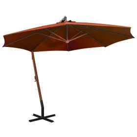 Sombrilla colgante con palo madera abeto terracota 3,5x2,9 m de vidaXL, Sombrillas - Ref: Foro24-313771, Precio: 202,78 €, De...