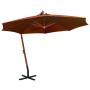 Sombrilla colgante con palo madera abeto terracota 3,5x2,9 m de vidaXL, Sombrillas - Ref: Foro24-313771, Precio: 210,98 €, De...