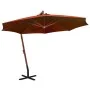 Sombrilla colgante con palo madera abeto terracota 3,5x2,9 m de vidaXL, Sombrillas - Ref: Foro24-313771, Precio: 202,78 €, De...