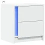 Mesita de noche con luces LED madera de ingeniería blanca de , Mesitas de noche - Ref: Foro24-852047, Precio: 53,25 €, Descue...