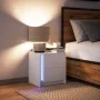 Mesita de noche con luces LED madera de ingeniería blanca de , Mesitas de noche - Ref: Foro24-852047, Precio: 53,25 €, Descue...