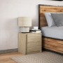 Mesita de noche con luces LED madera de ingeniería roble Sonoma de , Mesitas de noche - Ref: Foro24-852051, Precio: 47,20 €, ...