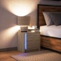 Mesita de noche con luces LED madera de ingeniería roble Sonoma de , Mesitas de noche - Ref: Foro24-852051, Precio: 47,20 €, ...