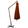 Sombrilla colgante con palo madera abeto terracota 3,5x2,9 m de vidaXL, Sombrillas - Ref: Foro24-313771, Precio: 210,98 €, De...