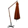 Sombrilla colgante con palo madera abeto terracota 3,5x2,9 m de vidaXL, Sombrillas - Ref: Foro24-313771, Precio: 202,78 €, De...