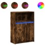 Aparador con LED madera ingeniería roble ahumado 72x34x100 cm de , Aparadores - Ref: Foro24-852163, Precio: 76,19 €, Descuent...