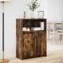 Aparador con LED madera ingeniería roble ahumado 72x34x100 cm de , Aparadores - Ref: Foro24-852163, Precio: 76,19 €, Descuent...