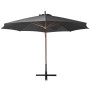 Sombrilla colgante y palo madera abeto gris antracita 3,5x2,9 m de vidaXL, Sombrillas - Ref: Foro24-313768, Precio: 182,83 €,...
