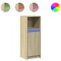 Aparador con LED madera de ingeniería roble Sonoma 38x34x100 cm de , Aparadores - Ref: Foro24-852168, Precio: 58,14 €, Descue...