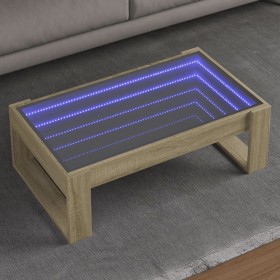 Mesa de centro con Infinity LED roble Sonoma 90x53x30 cm de , Mesas de centro - Ref: Foro24-847639, Precio: 99,95 €, Descuent...