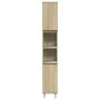 Armario de baño madera contrachapada roble Sonoma 30x30x190 cm de , Muebles de baño - Ref: Foro24-849668, Precio: 82,85 €, De...