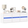 Mueble de TV de pared con luces LED blanco 130x31x45 cm de , Muebles TV - Ref: Foro24-852299, Precio: 96,74 €, Descuento: %