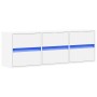 Mueble de TV de pared con luces LED blanco 130x31x45 cm de , Muebles TV - Ref: Foro24-852299, Precio: 96,74 €, Descuento: %