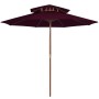 Sombrilla de dos pisos palo de madera burdeos 270 cm de vidaXL, Sombrillas - Ref: Foro24-313764, Precio: 107,46 €, Descuento: %
