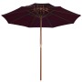 Sombrilla de dos pisos palo de madera burdeos 270 cm de vidaXL, Sombrillas - Ref: Foro24-313764, Precio: 107,46 €, Descuento: %