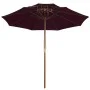 Sombrilla de dos pisos palo de madera burdeos 270 cm de vidaXL, Sombrillas - Ref: Foro24-313764, Precio: 105,06 €, Descuento: %