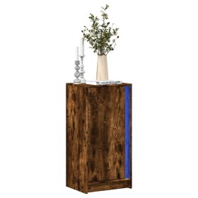 Aparador con LED madera ingeniería roble ahumado 42,5x34x85 cm de , Aparadores - Ref: Foro24-852142, Precio: 53,58 €, Descuen...