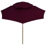 Sombrilla de dos pisos palo de madera burdeos 270 cm de vidaXL, Sombrillas - Ref: Foro24-313764, Precio: 105,06 €, Descuento: %