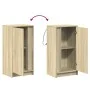 Aparador con LED madera ingeniería roble Sonoma 42,5x34x85 cm de , Aparadores - Ref: Foro24-852140, Precio: 54,41 €, Descuent...