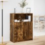Aparador con LED madera ingeniería roble ahumado 77x34x100 cm de , Aparadores - Ref: Foro24-852149, Precio: 76,34 €, Descuent...