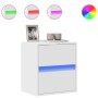 Mueble de TV de pared con luces LED blanco 41x31x45 cm de , Muebles TV - Ref: Foro24-852271, Precio: 54,55 €, Descuento: %