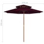 Sombrilla de dos pisos palo de madera burdeos 270 cm de vidaXL, Sombrillas - Ref: Foro24-313764, Precio: 107,46 €, Descuento: %