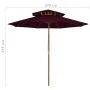 Sombrilla de dos pisos palo de madera burdeos 270 cm de vidaXL, Sombrillas - Ref: Foro24-313764, Precio: 105,06 €, Descuento: %