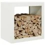 Leñero de acero blanco 60x40x60 cm de , Bolsas y soportes de leña - Ref: Foro24-851004, Precio: 88,58 €, Descuento: %