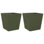 Jardineras 2 unidades acero verde oliva 40x40x40 cm de , Maceteros y jardineras - Ref: Foro24-851059, Precio: 66,70 €, Descue...