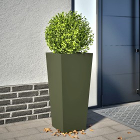 Jardinera hexagonal acero verde oliva 35x35x75 cm de , Maceteros y jardineras - Ref: Foro24-851086, Precio: 59,41 €, Descuent...