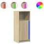 Aparador con LED madera ingeniería roble Sonoma 42,5x34x100 cm de , Aparadores - Ref: Foro24-852154, Precio: 59,05 €, Descuen...