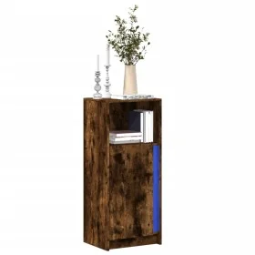 Aparador con LED madera ingeniería roble ahumado 42,5x34x100 cm de , Aparadores - Ref: Foro24-852156, Precio: 62,22 €, Descue...