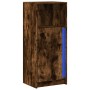 Aparador con LED madera ingeniería roble ahumado 42,5x34x100 cm de , Aparadores - Ref: Foro24-852156, Precio: 63,45 €, Descue...