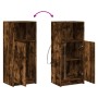 Aparador con LED madera ingeniería roble ahumado 42,5x34x100 cm de , Aparadores - Ref: Foro24-852156, Precio: 63,45 €, Descue...