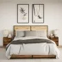 Mesitas de noche de pared con luces LED 2 uds roble ahumado de , Mesitas de noche - Ref: Foro24-3307970, Precio: 96,76 €, Des...