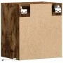 Mesitas de noche de pared con luces LED 2 uds roble ahumado de , Mesitas de noche - Ref: Foro24-3307970, Precio: 96,76 €, Des...