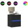 Mesitas de noche de pared con luces LED 2 unidades negro de , Mesitas de noche - Ref: Foro24-3307964, Precio: 109,57 €, Descu...