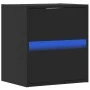 Wall-mounted bedside tables with LED lights, 2 units, black by , Nightstands - Ref: Foro24-3307964, Price: 109,57 €, Discount: %