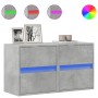 Muebles TV de pared luces LED 2 uds gris hormigón 41x31x45 cm de , Muebles TV - Ref: Foro24-852278, Precio: 93,48 €, Descuent...