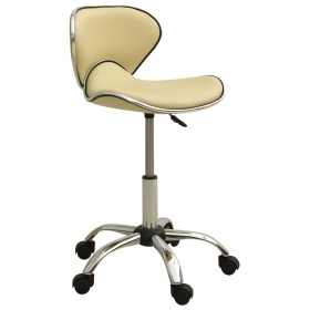 Taburete de salón de belleza de cuero sintético crema de , Sillas de peluquería - Ref: Foro24-323677, Precio: 83,62 €, Descue...