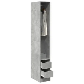 Armario de madera de ingeniería gris hormigón 30x50x200 cm de , Armarios roperos - Ref: Foro24-3307741, Precio: 105,20 €, Des...