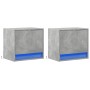 Mesitas de noche de pared con luces LED 2 uds gris hormigón de , Mesitas de noche - Ref: Foro24-852082, Precio: 50,08 €, Desc...