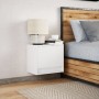 Mesita de noche de pared con luces LED blanco de , Mesitas de noche - Ref: Foro24-852075, Precio: 29,87 €, Descuento: %